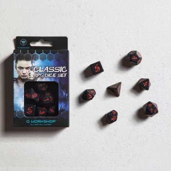 Classic RPG kauliukų rinkinys juodos ir raudonos sp